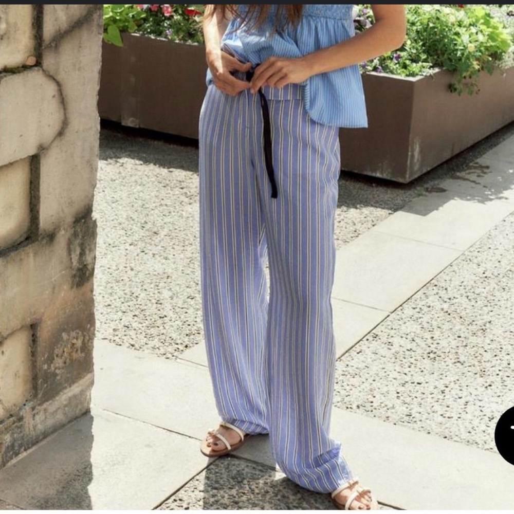 Zara Blue Striped Women’s Lounge Pants size m
